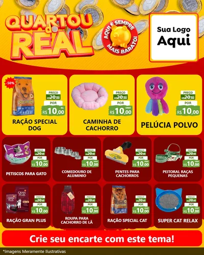 Modelo de Rede Social para Feed Instagram com o tema Quartou do Real para Pet Shop