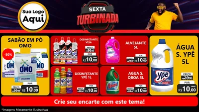 Modelo de TV para TV Horizontal com o tema Sexta Turbinada para Produtos de Limpeza