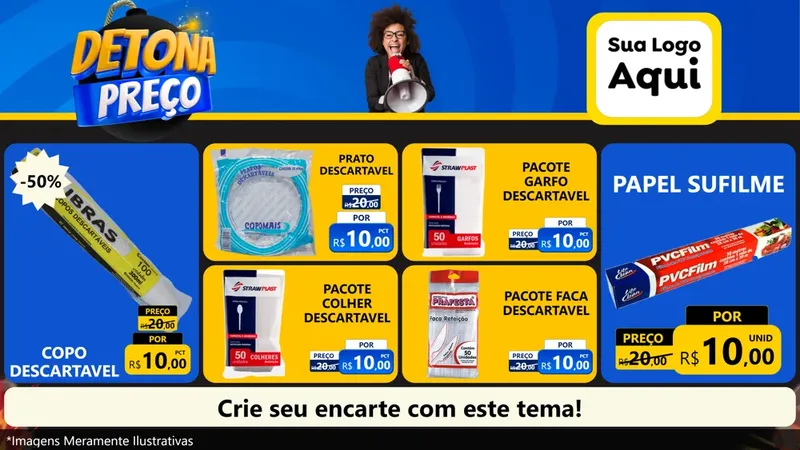 Modelo de TV para TV Horizontal com o tema Detona Preços para Embalagens