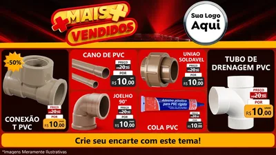 Modelo de TV para TV Horizontal com o tema Mais Vendidos para Tubos e conexões