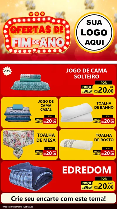 Modelo de TV para TV Vertical com o tema Ofertas de Fim de Ano para Cama, Mesa e Banho