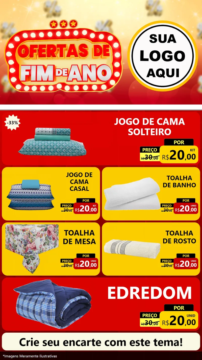 Modelo de TV para TV Vertical com o tema Ofertas de Fim de Ano para Cama, Mesa e Banho