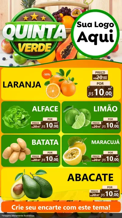 Modelo de TV para TV Vertical com o tema Quinta Verde para Hortifrúti