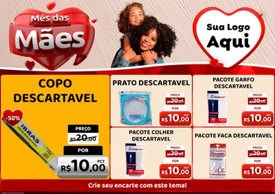 Modelo de Encarte para Encarte A4 Horizontal com o tema Mês das Mães para Embalagens