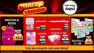 Modelo de TV para TV Horizontal com o tema Mais Vendidos para Papelaria