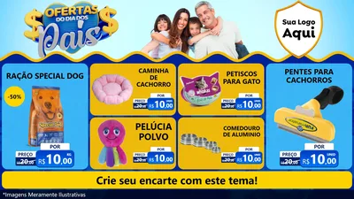 Modelo de TV para TV Horizontal com o tema Ofertas do Dia dos Pais para Pet Shop
