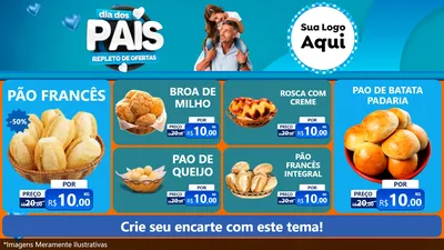 Modelo de TV para TV Horizontal com o tema Dia Dos Pais Repleto de Ofertas para Padaria