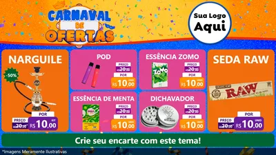 Modelo de TV para TV Horizontal com o tema Carnaval de Ofertas para Tabacaria