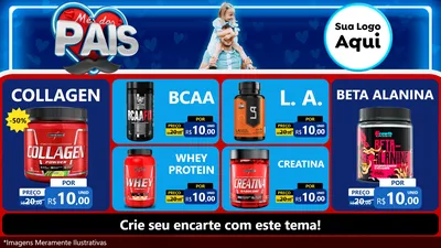 Modelo de TV para TV Horizontal com o tema Mês Dos Pais para Suplementos alimentares