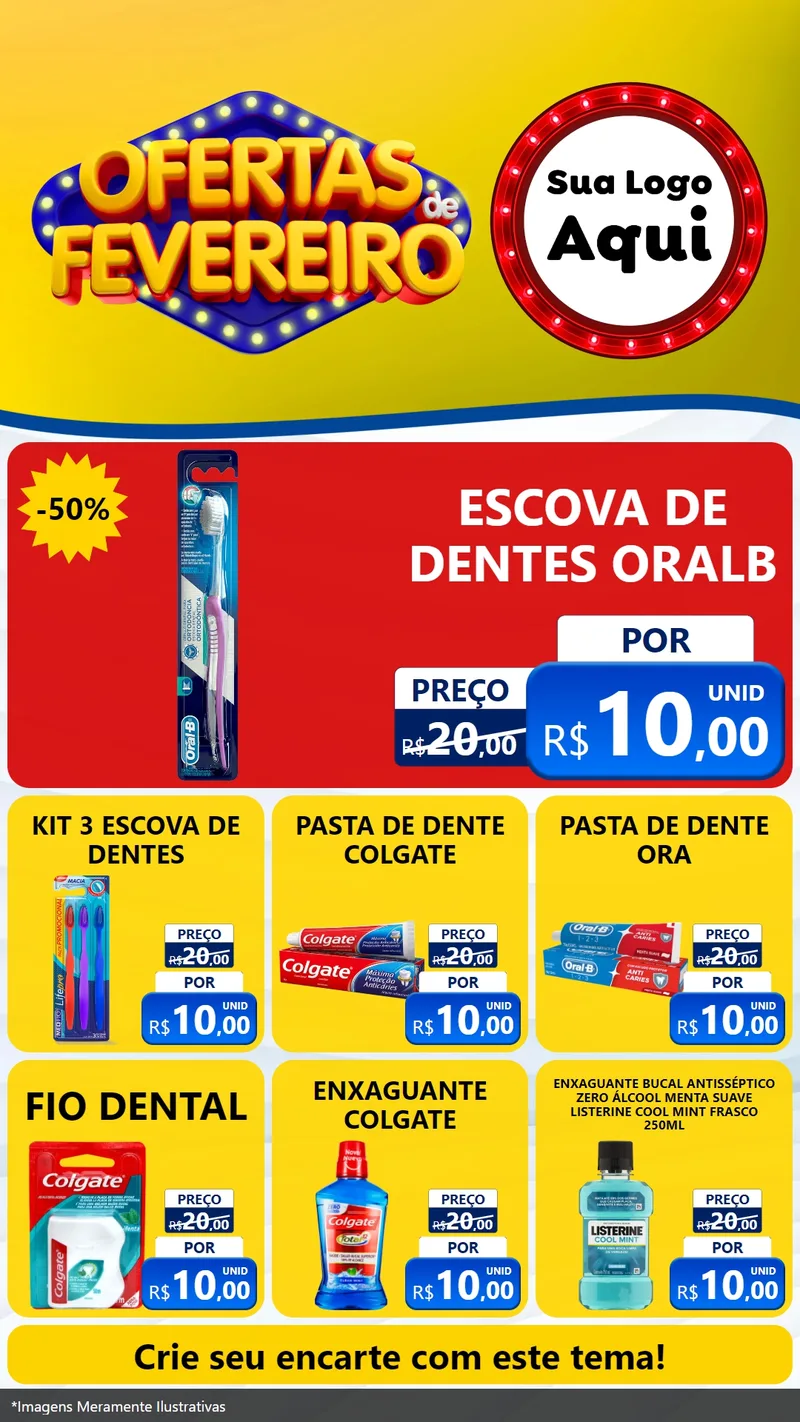 Modelo de Rede Social para Stories com o tema Ofertas de Fevereiro para Higiene Pessoal