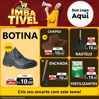 Modelo de Rede Social para Feed Facebook com o tema Fim de Semana Imbatível para Agropecuária