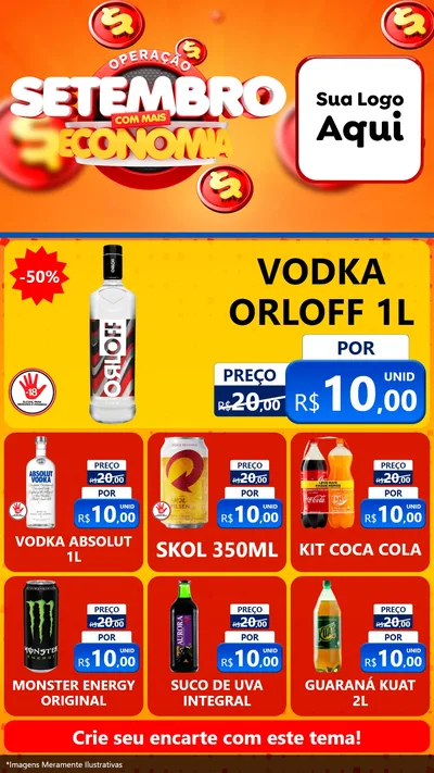 Modelo de Rede Social para Stories com o tema Operação Setembro Com Muita Economia para Distribuidora de bebidas