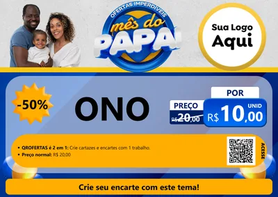 Modelo de Cartaz para Cartaz A4 Horizontal com o tema Ofertas Imperdíveis Mês Do Papai para Óticas