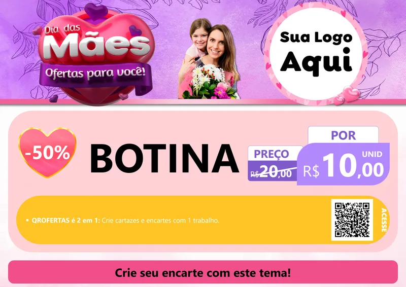 Modelo de Cartaz para Cartaz A4 Horizontal com o tema Dia das Mães Ofertas para Você! para Agropecuária