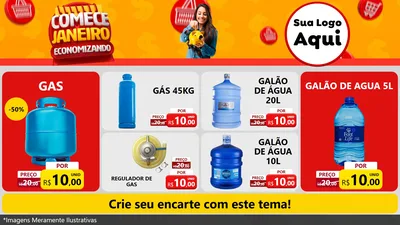 Modelo de TV para TV Horizontal com o tema Comece Janeiro Economizando para Água e gás