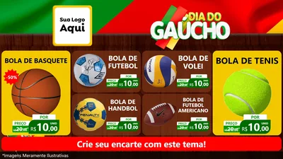 Modelo de TV para TV Horizontal com o tema Dia do Gaúcho para Artigos Esportivos