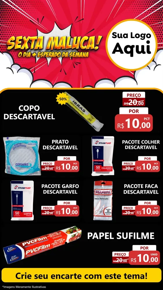 Modelo de TV para TV Vertical com o tema Sexta Maluca! para Embalagens