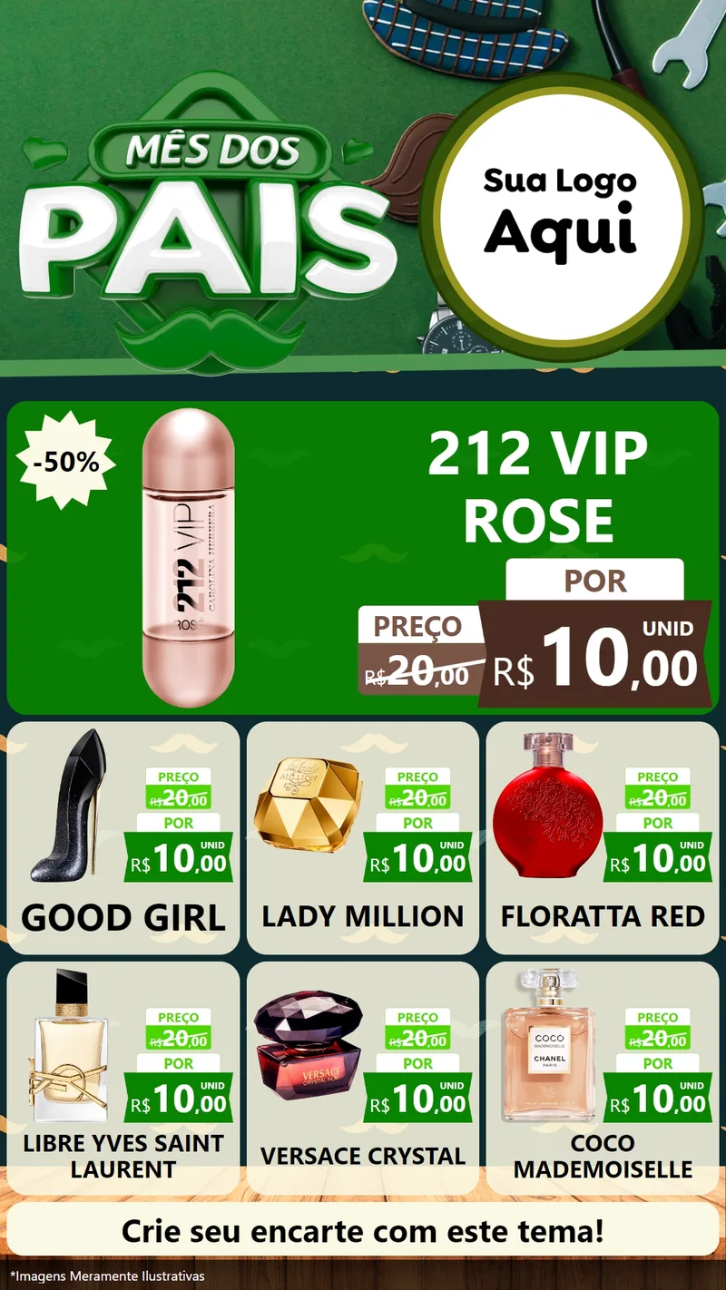 Modelo de Rede Social para Stories com o tema Mês dos Pais para Perfumes
