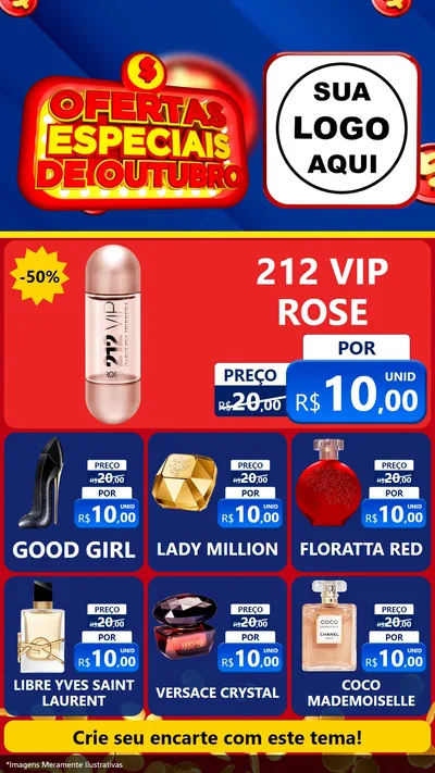 Modelo de Rede Social para Stories com o tema Ofertas Especiais de Outubro para Perfumes