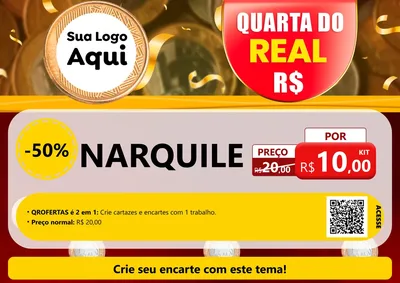 Modelo de Cartaz para Cartaz A4 Horizontal com o tema Quarta do Real para Tabacaria