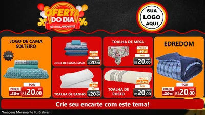 Modelo de TV para TV Horizontal com o tema Oferta do Dia - Só hoje, Aproveite! para Cama, Mesa e Banho