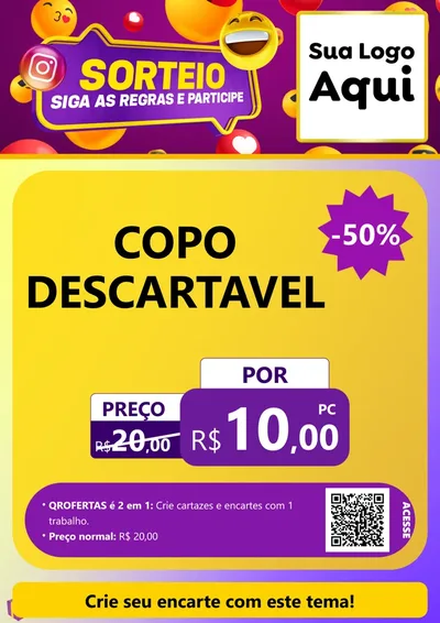 Modelo de Cartaz para Cartaz A4 Vertical com o tema Sorteio para Embalagens
