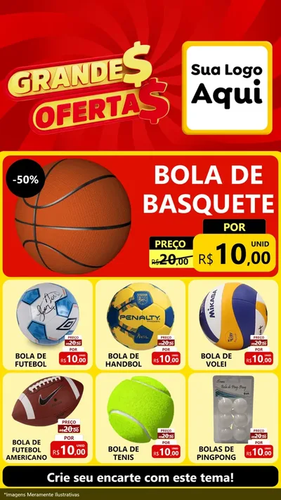 Modelo de Rede Social para Stories com o tema Grandes Ofertas para Artigos Esportivos