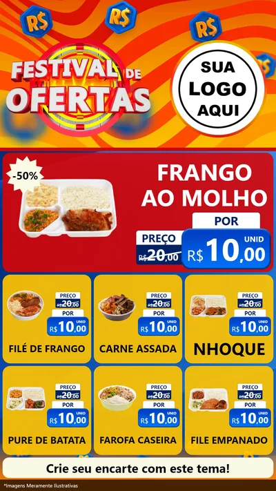 Modelo de Rede Social para Stories com o tema Festival de Ofertas para Restaurante