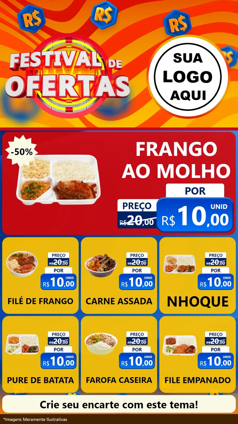 Modelo de Rede Social para Stories com o tema Festival de Ofertas para Restaurante