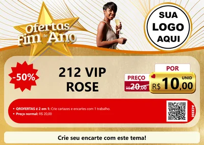 Modelo de Cartaz para Cartaz A4 Horizontal com o tema Ofertas Fim de Ano para Perfumes