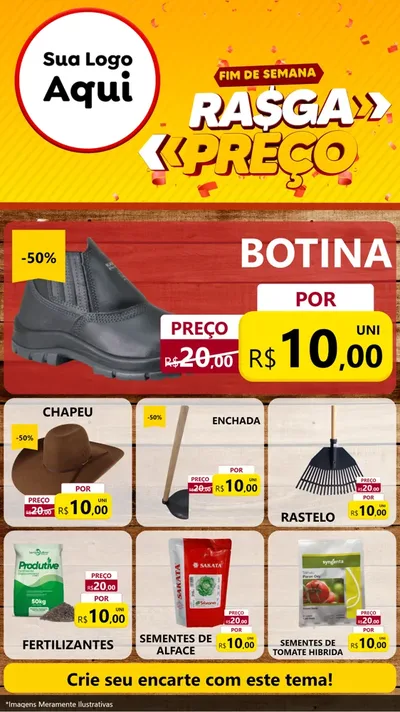 Modelo de Rede Social para Stories com o tema Fim de Semana Rasga Preços para Agropecuária
