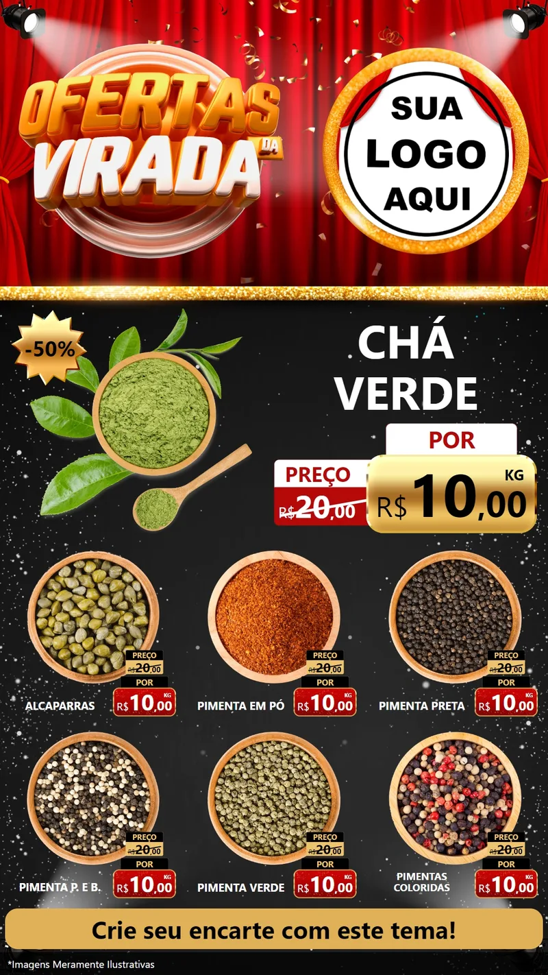 Modelo de Rede Social para Stories com o tema Ofertas da Virada para Produtos Naturais