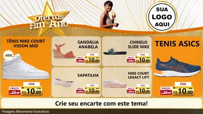 Modelo de TV para TV Horizontal com o tema Ofertas Fim de Ano para Calçados