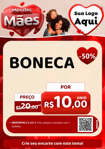 Modelo de Cartaz para Cartaz A4 Vertical com o tema Mês das Mães para Brinquedos