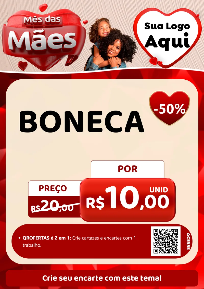 Modelo de Cartaz para Cartaz A4 Vertical com o tema Mês das Mães para Brinquedos