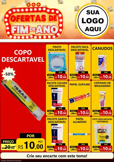 Modelo de Encarte para Encarte A4 Vertical com o tema Ofertas de Fim de Ano para Embalagens