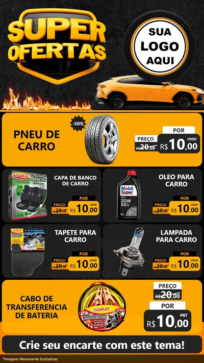 Modelo de TV para TV Vertical com o tema Super Ofertas - Autopeças para Auto peças