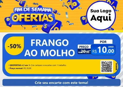 Modelo de Cartaz para Cartaz A4 Horizontal com o tema Fim de Semana de Ofertas para Restaurante