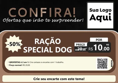 Modelo de Cartaz para Cartaz A4 Horizontal com o tema Confira! Ofertas que irão te surpreender! para Pet Shop