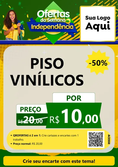 Modelo de Cartaz para Cartaz A4 Vertical com o tema Ofertas da Semana da Independência para Material para Construção