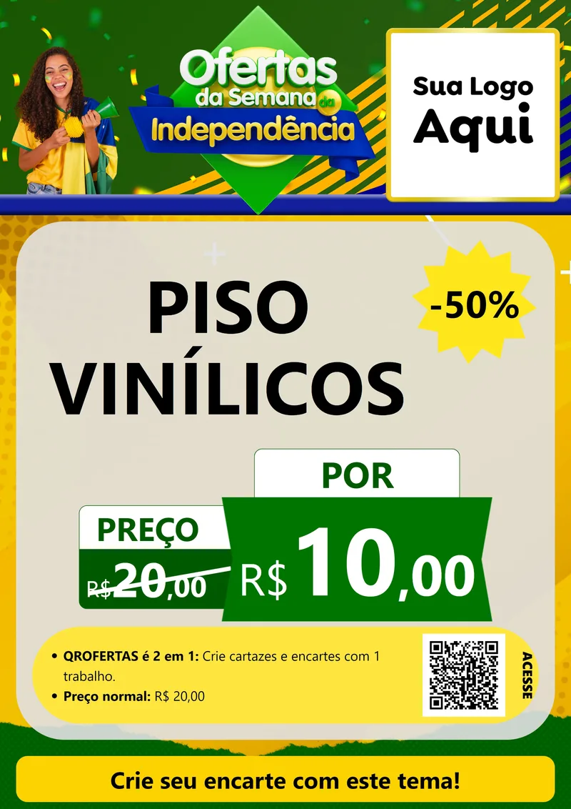 Modelo de Cartaz para Cartaz A4 Vertical com o tema Ofertas da Semana da Independência para Material para Construção