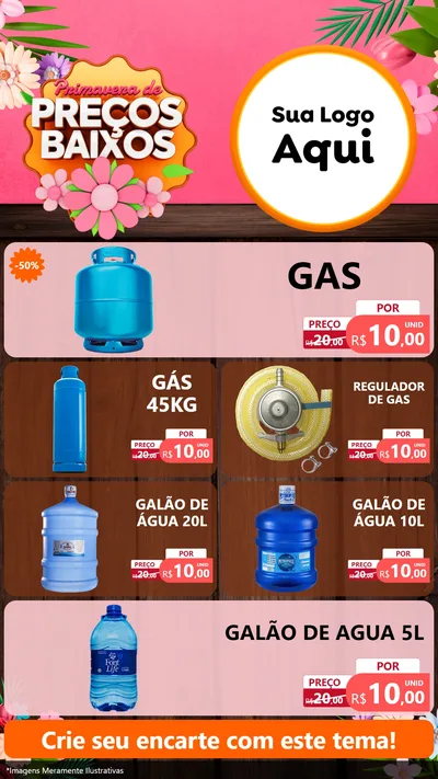 Modelo de TV para TV Vertical com o tema Primavera de Preços Baixos para Água e gás