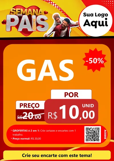 Modelo de Cartaz para Cartaz A4 Vertical com o tema Semana Dos Pais para Água e gás