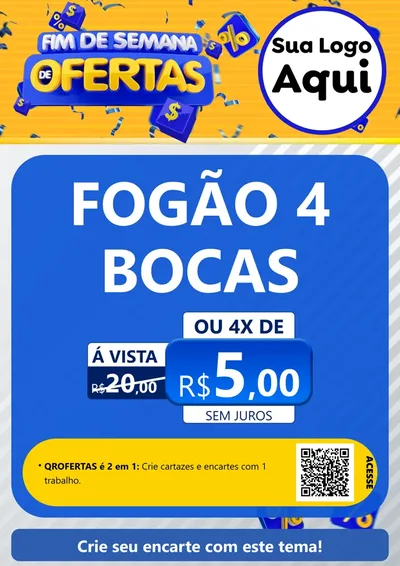 Modelo de Cartaz para Cartaz A4 Vertical com o tema Fim de Semana de Ofertas para Móveis e Eletro