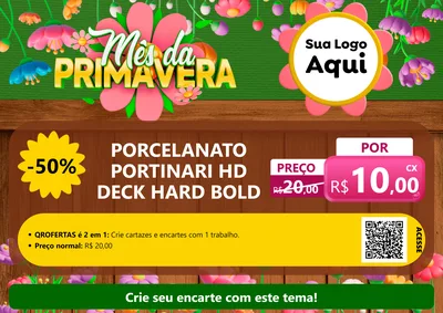 Modelo de Cartaz para Cartaz A4 Horizontal com o tema Mês da Primavera para Pisos e revestimentos
