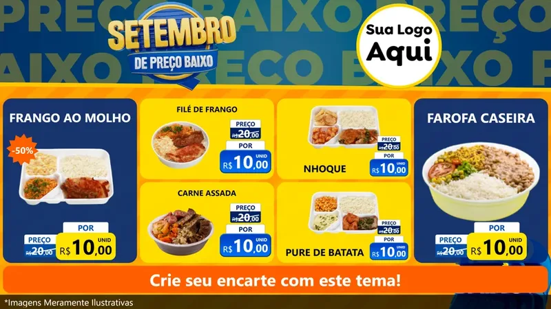 Modelo de TV para TV Horizontal com o tema Setembro De Preço Baixo para Restaurante
