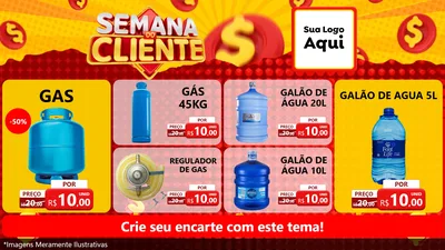 Modelo de TV para TV Horizontal com o tema Semana do Cliente para Água e gás