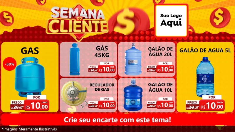 Modelo de TV para TV Horizontal com o tema Semana do Cliente para Água e gás