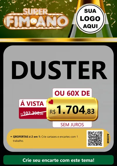 Modelo de Cartaz para Cartaz A4 Vertical com o tema Super Fim de Ano para Concessionaria de Carros