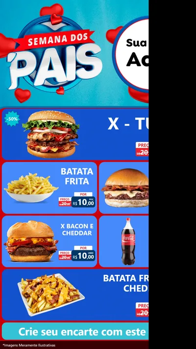Modelo de TV para TV Vertical com o tema Semana Dos Pais para Hamburgueria
